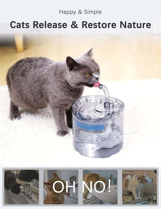 My Best Buy - Cat Dog Water Fountain Pet Water Dispenser 1.8L Automatic Drinking Fountain for Cats Kitty Indoor