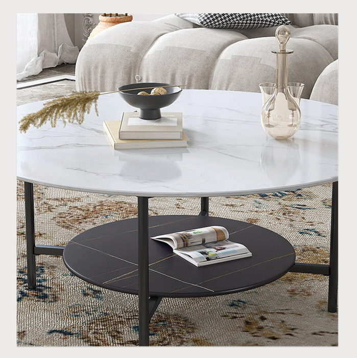 My Best Buy - Interior Ave - Duke Round Two Tier Stone Coffee Table