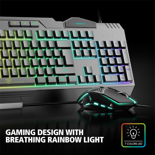 My Best Buy - Mouse Keyboard 2 In 1 Backlight Gaming Breathing Rainbow LED Combo for PC Laptop