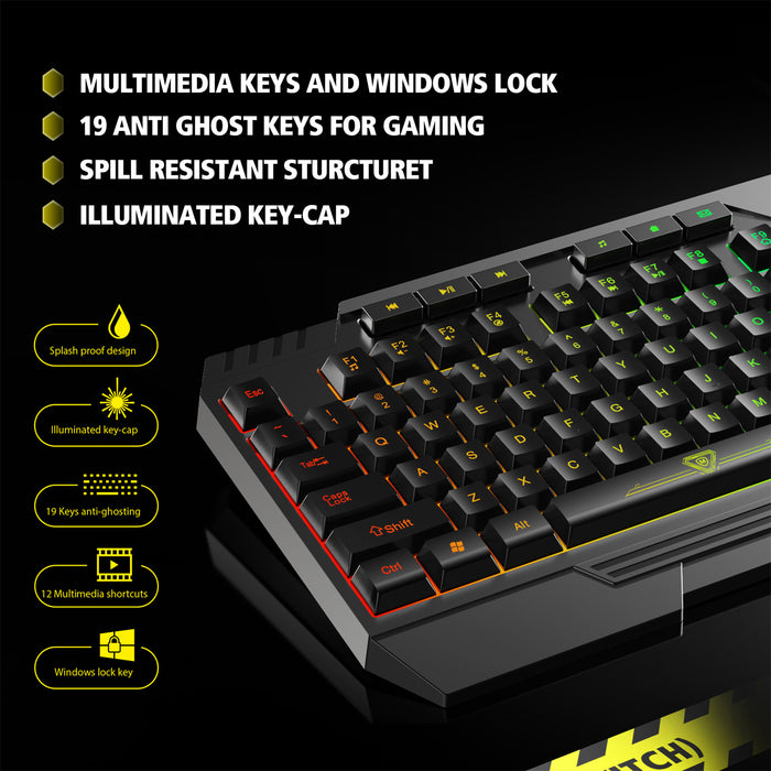 My Best Buy - Mouse Keyboard 2 In 1 Backlight Gaming Breathing Rainbow LED Combo for PC Laptop