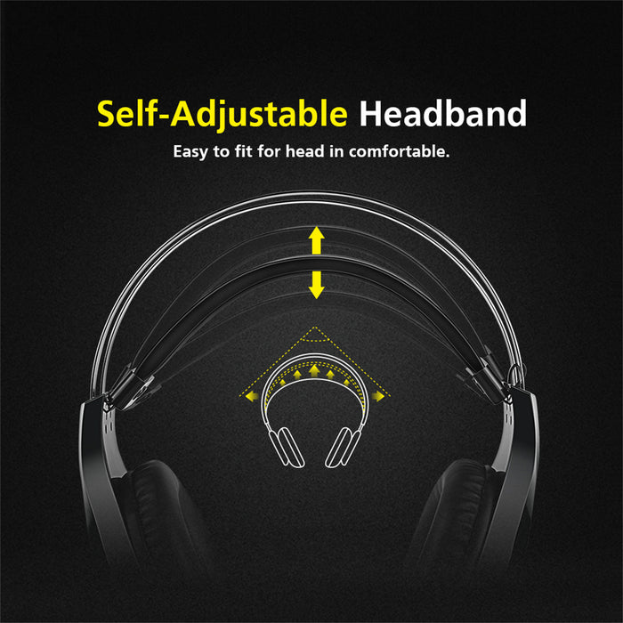 My Best Buy - Rainbow Light Gaming Headset Flexible Microphone 7-Color Rainbow LED Lamp