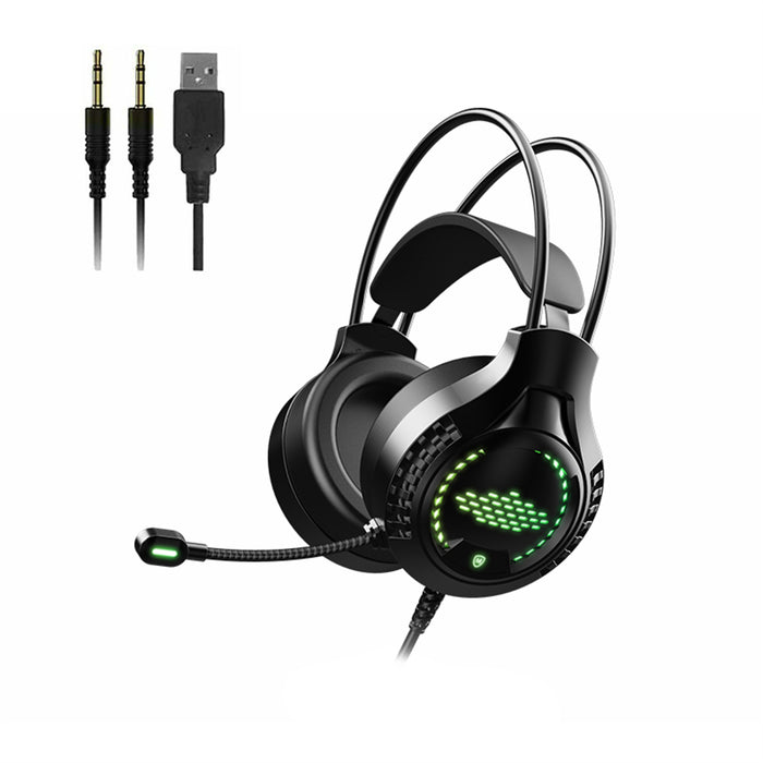 My Best Buy - Rainbow Light Gaming Headset Flexible Microphone 7-Color Rainbow LED Lamp