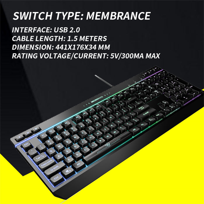 My Best Buy - RGB Gaming Keyboard 8 Mode Light Effect 19 Game Anti Ghosting Keys 6 Function AU