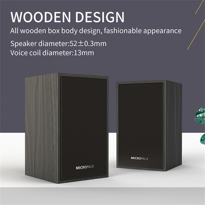 My Best Buy - Wooden Multimedia Speaker Surround Sound Compatible with Laptops MP3/ MP4 Phone