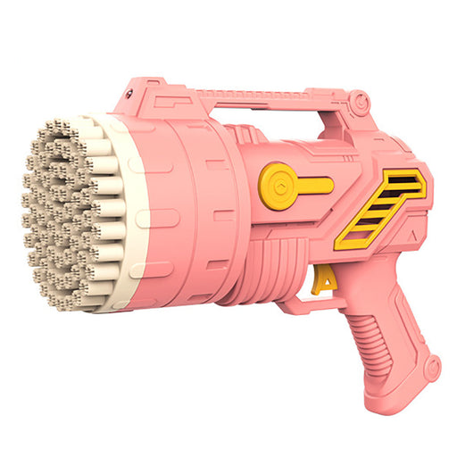My Best Buy - Bubblerainbow 69-Hole Bubble Gun Hand-Held Automatic Bubble Machine Luminous Kids Toy Pink