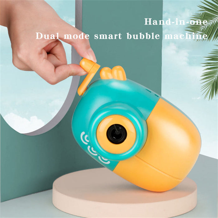 My Best Buy - Bubblerainbow Electric Bubble Machine Children Blowing Bubbles Hand-held Baby Bubble Water Toy