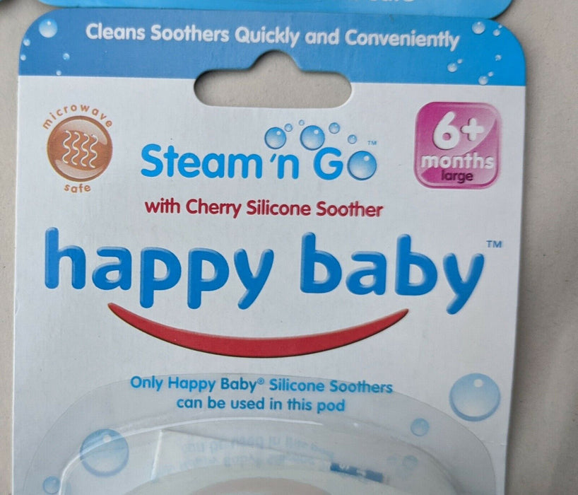 My Best Buy - 4 Pack - Happy Baby Steam n Go Cherry Silicone Soother