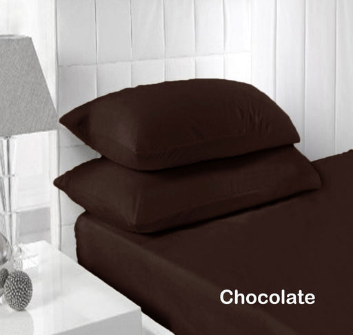 My Best Buy - Accessorize 250TC Fitted Sheet Set Chocolate - Single