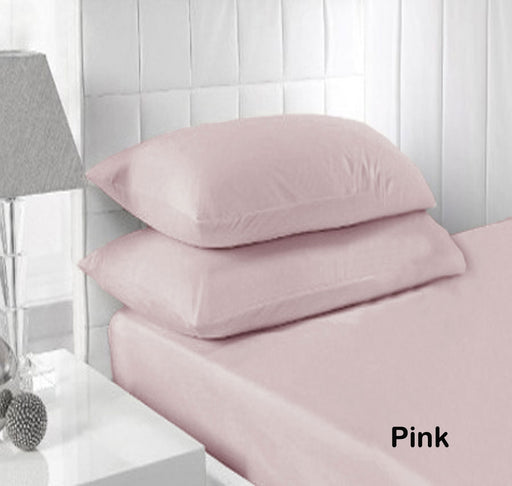 My Best Buy - Accessorize 250TC Fitted Sheet Set Pink - King