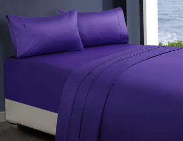My Best Buy - 1000tc egyptian cotton 1 fitted sheet and 2 pillowcases king single violet