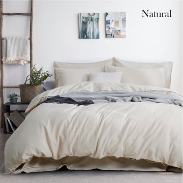 My Best Buy - luxurious linen cotton quilt cover set king natural