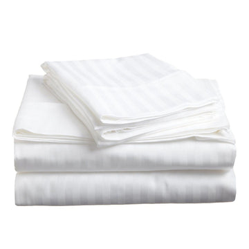 My Best Buy - soft stripe microfibre sheet set queen white