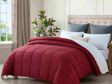 My Best Buy - king size reversible plush soft sherpa comforter quilt red