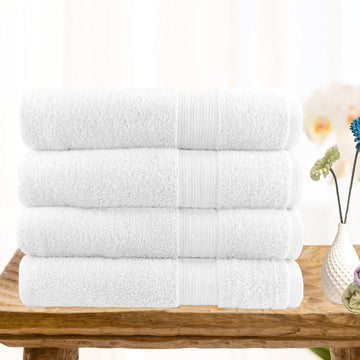 My Best Buy - 4 piece ultra light cotton bath towels in white