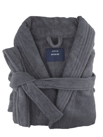 My Best Buy - small medium egyptian cotton terry toweling bathrobe charcoal