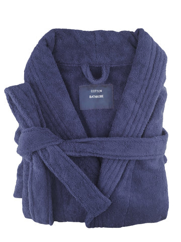 My Best Buy - small medium egyptian cotton terry toweling bathrobe navy