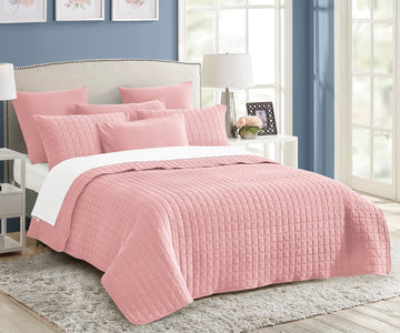 My Best Buy - 7 piece vintage stone wash comforter set queen nude pink