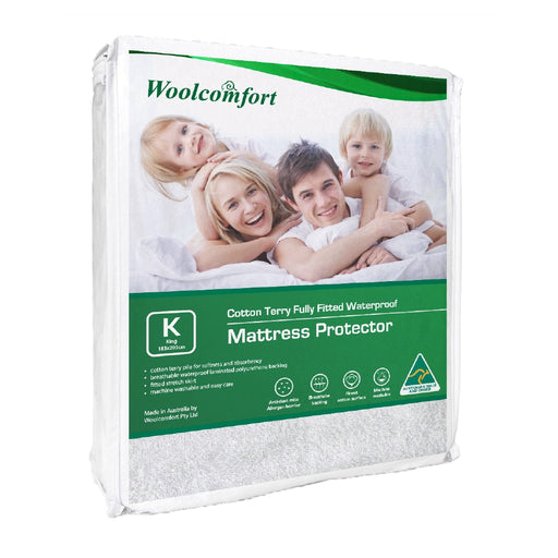 My Best Buy - Woolcomfort Cotton Terry Fully Fitted Waterproof Mattress Protector King Size