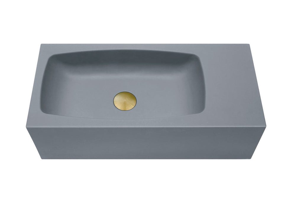 My Best Buy - New Concrete Cement Wash Basin Counter Top Matte Dark Grey Wall Hung Curved Basin