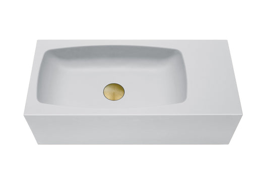 My Best Buy - New Concrete Cement Wash Basin Counter Top Matte White Wall Hung Curved Basin