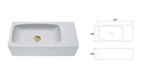 My Best Buy - New Concrete Cement Wash Basin Counter Top Matte White Wall Hung Curved Basin