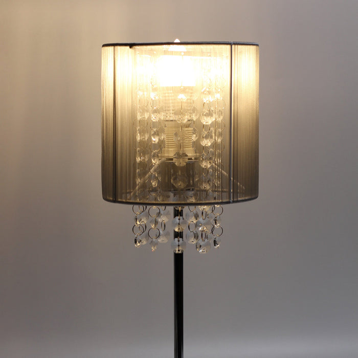 My Best Buy - Emilia Table Lamp with Acrylic Drops - Grey Shade