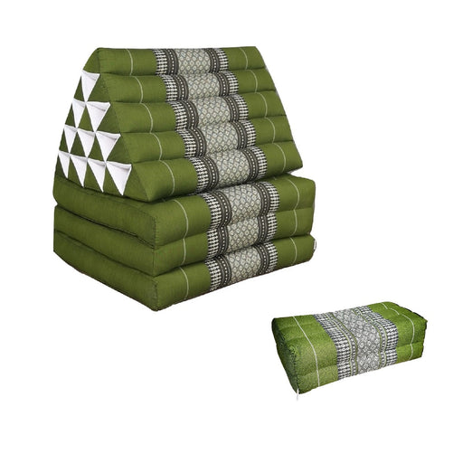 My Best Buy - Jumbo Thai Triangle Pillow THREE FOLDS Green + Arm/Leg Rest Block