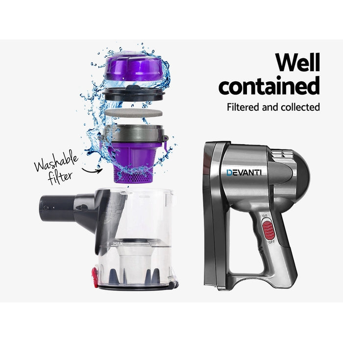 My Best Buy - Devanti Corded Handheld Bagless Vacuum Cleaner - Purple and Silver