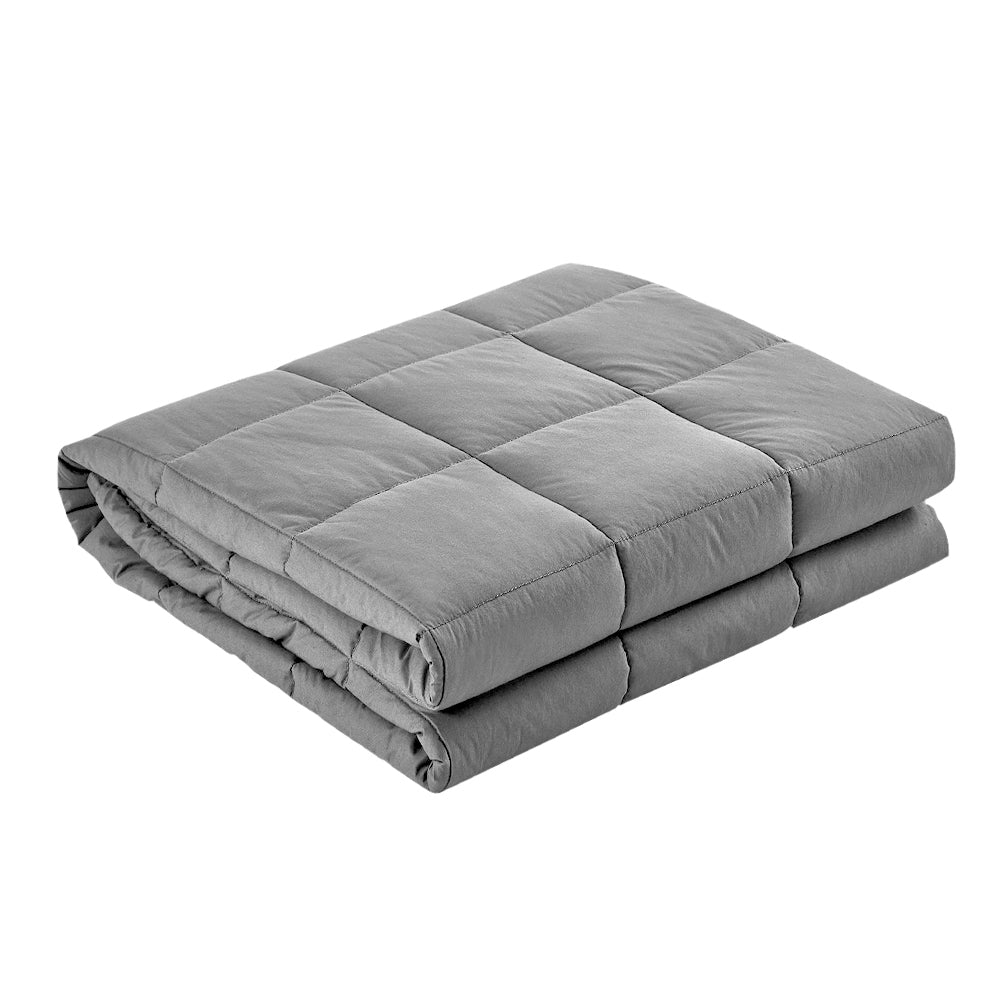 My Best Buy - Giselle Bedding 7KG Microfibre Weighted Gravity Blanket Relaxing Calming Adult Light Grey