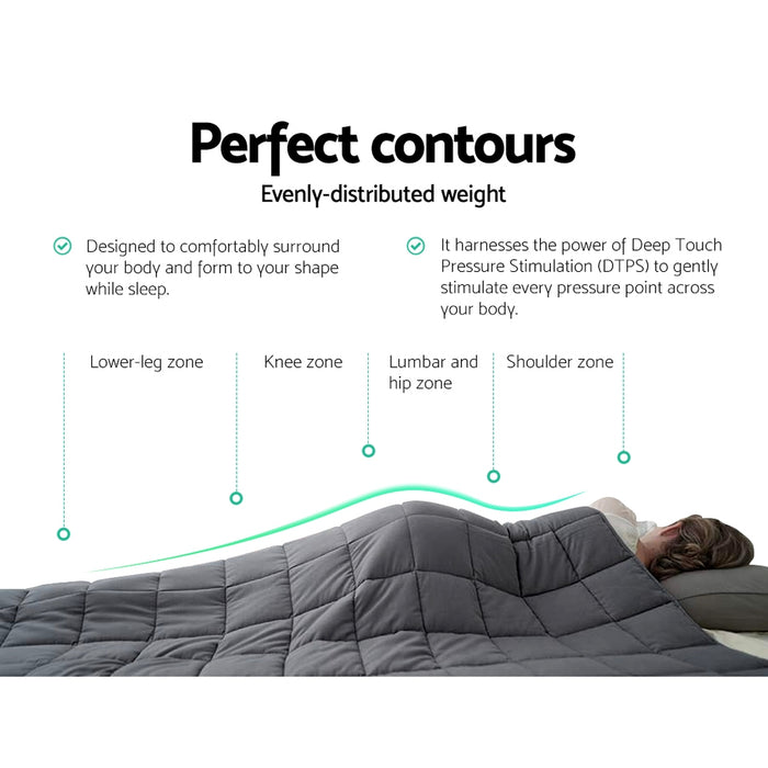 My Best Buy - Weighted Blanket Adult 9KG Heavy Gravity Blankets Microfibre Cover Calming Relax Anxiety Relief Grey