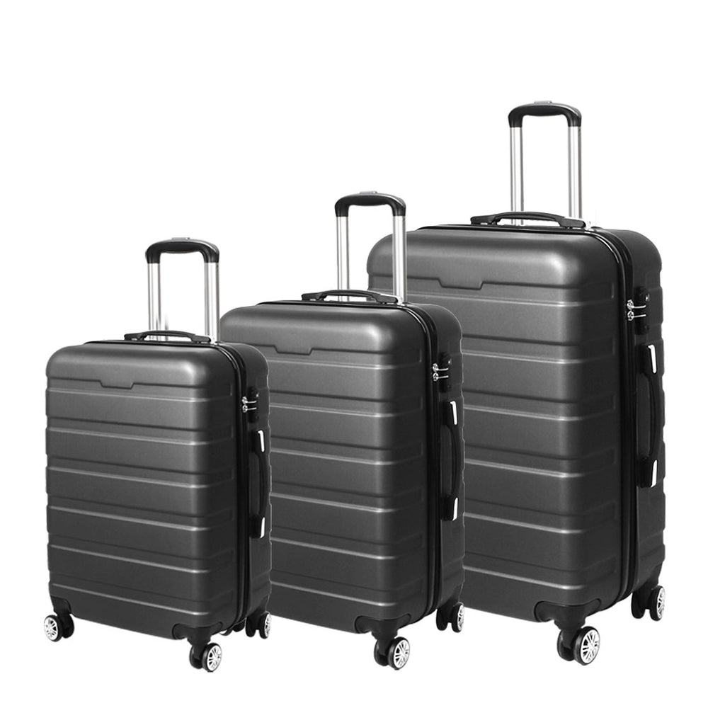 My Best Buy - Slimbridge Luggage Suitcase Trolley 3Pcs set 20 24 28 Travel Packing Dark Grey