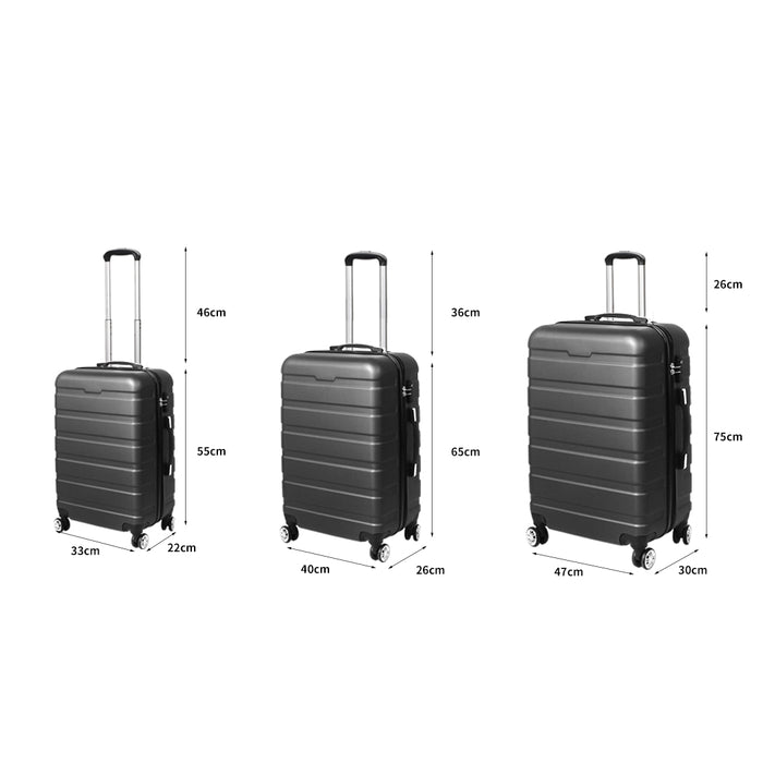 My Best Buy - Slimbridge Luggage Suitcase Trolley 3Pcs set 20 24 28 Travel Packing Dark Grey