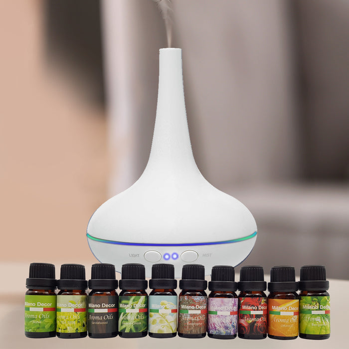 My Best Buy - Milano Aroma Diffuser Set With 10 Pack Diffuser Oils Humidifier Aromatherapy