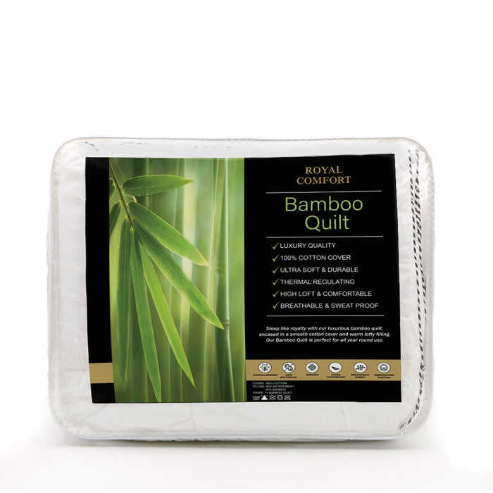 My Best Buy - 250GSM Bamboo Blend Quilt With 1100GSM King Size Hotel Pillow Bedding Set