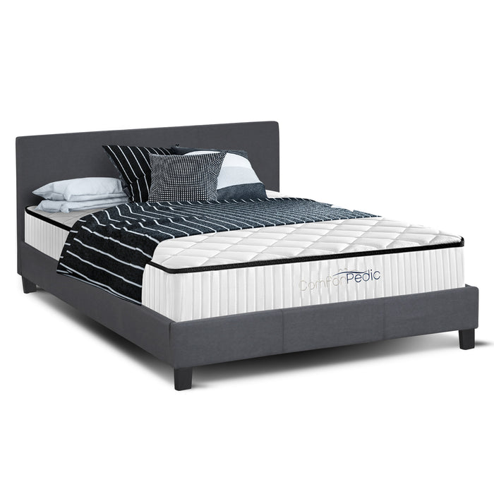 My Best Buy - Azure Wood Bed Frame With Comforpedic Mattress Package Deal Bedroom Set