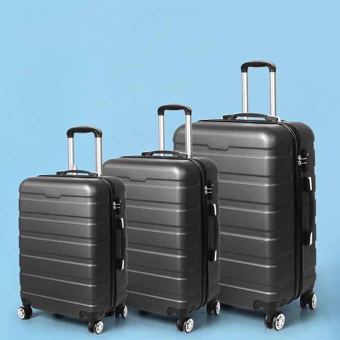 My Best Buy - Slimbridge Luggage Suitcase Trolley 3Pcs set 20 24 28 Travel Packing Dark Grey