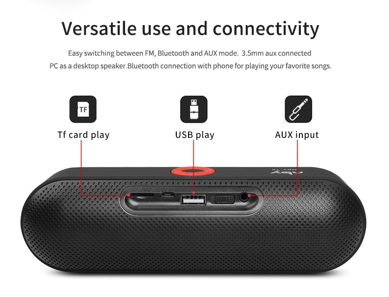 My Best Buy - NBY S18 Portable Bluetooth Speaker with Dual Driver Loudspeaker - 12 Hours Playtime - HD Audio Sub-woofer Wireless Speakers with Mic - MyBestBuy.com.au