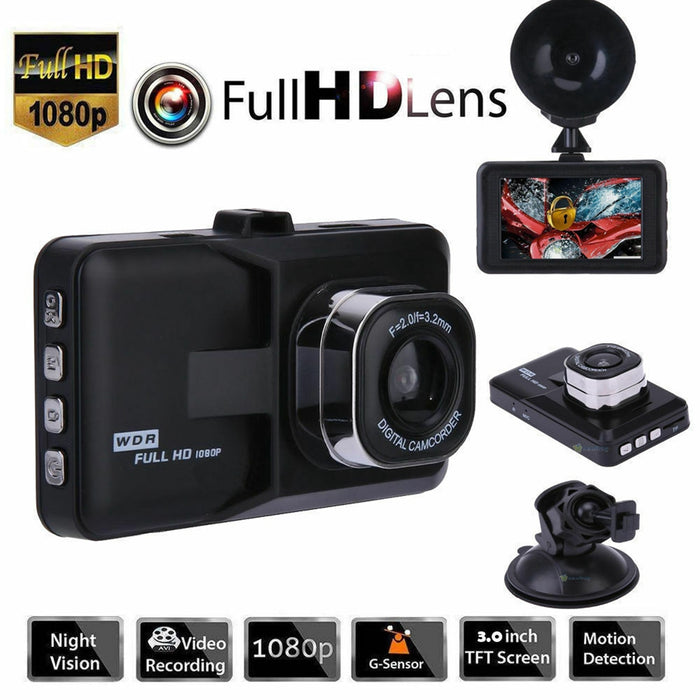 3 ' 1080P HD Car DVR -  Car Vehicle Video Dash Cam -  Recorder Camera DVR HDMI G-sensor Holder - Night Vision.. - MyBestBuy.com.au