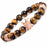 Chakra - Healing Crown - Natural Stone Black Agates Beads Bracelets Bangles - For Men and Women Rose Gold - Pave CZ Crown Chakre  - Reiki Yoga - MyBestBuy.com.au