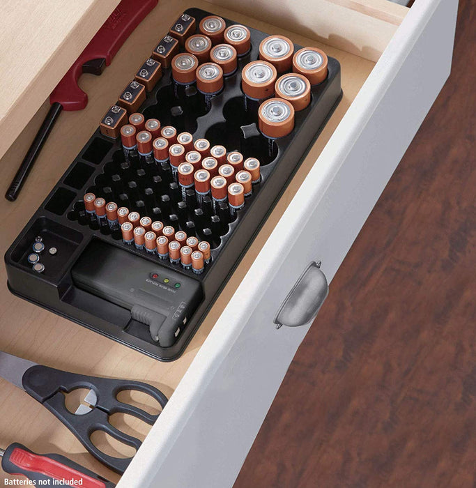 My Best Buy - Battery Caddy - Battery Storage Organizer and Holder + Free Battery Tester as Free Bonus _ Top Seller