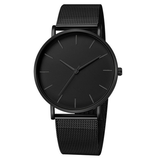 My Best Buy - Minimalist Men Fashion Ultra Thin Watches - Simple Men Business Stainless Steel Mesh Belt Quartz Watch
