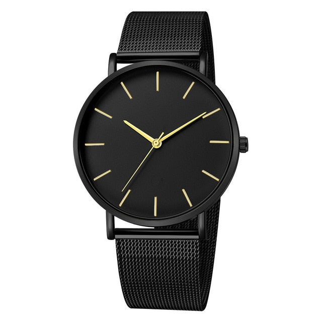 My Best Buy - Minimalist Men Fashion Ultra Thin Watches - Simple Men Business Stainless Steel Mesh Belt Quartz Watch