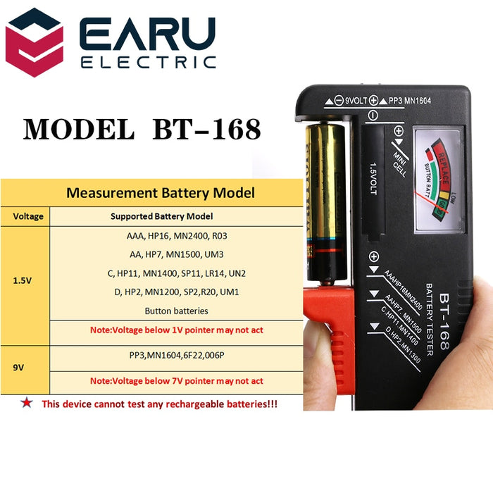 My Best Buy - Stop collecting dead batteries. - AA/AAA/C/D/9V/1.5V batteries Universal Tester - Colour Coded Meter