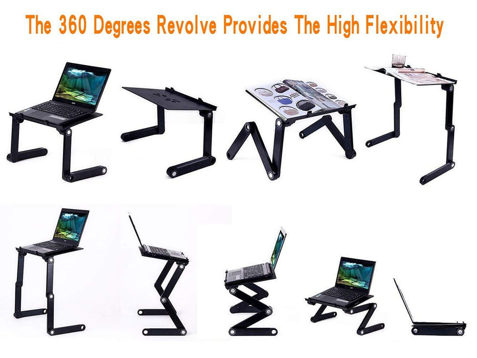 My Best Buy - Laptop Table Stand With Adjustable Folding Ergonomic Design Notebook Desk  For Ultra book, Netbook Or Tablet With Mouse Pad - MyBestBuy.com.au