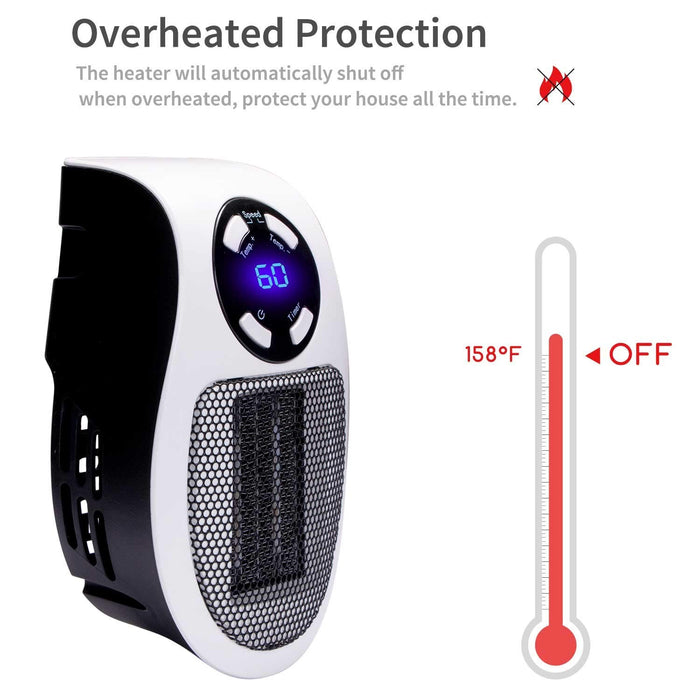 My Best Buy Handy Plug-in Ceramic Heater with Adjustable Temperature, Timer and LED Display. - MyBestBuy.com.au